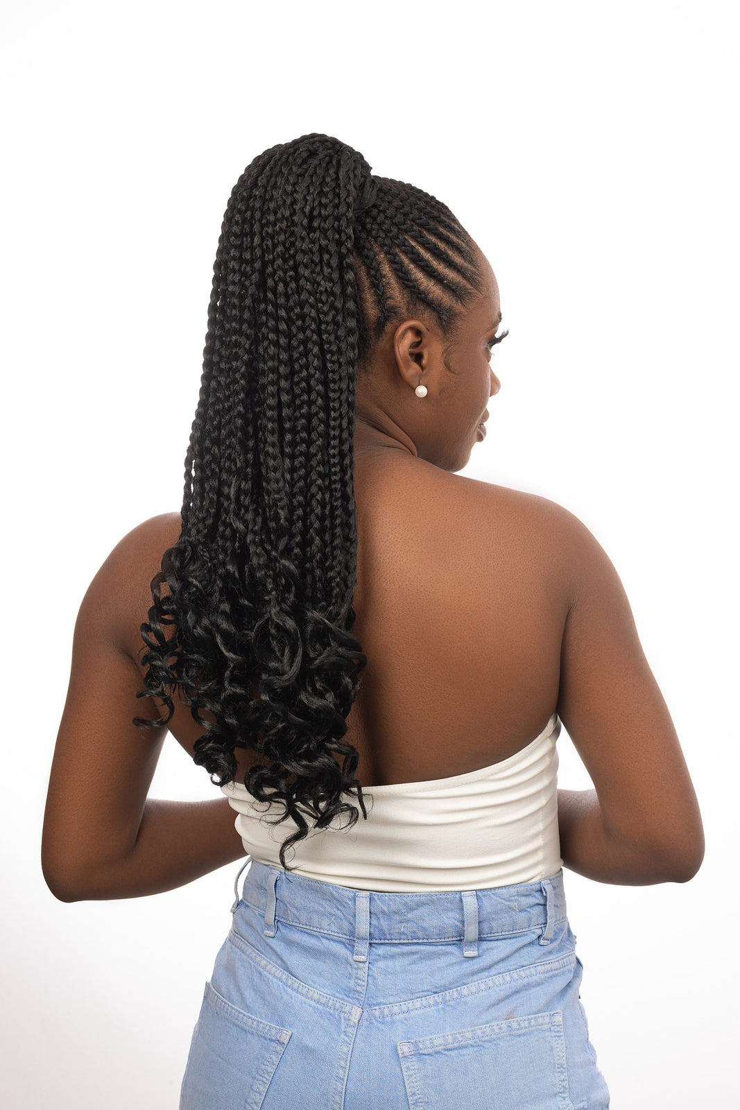 Braided Ponytail with Curly Tips (18 Inches)